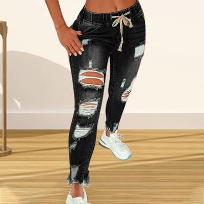 Dames Jeans Gescheurde Gaten Stretch Zomer Slim-fit Alles Combineerbaar Denim Broek