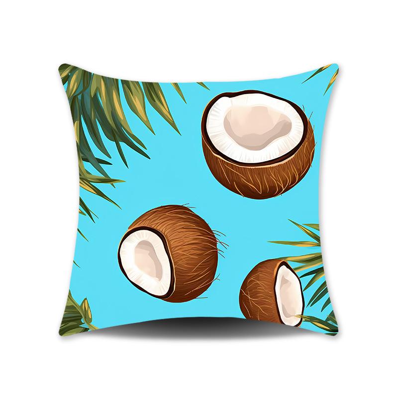 Green Leaves Plush Cushion Cover for Sofa or Bedroom