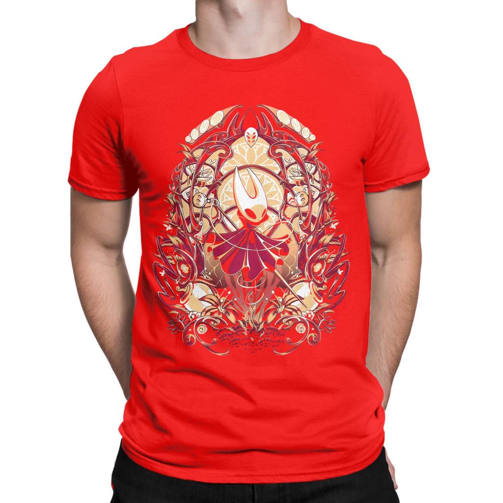 Leisure Hornet Hollow Knight Silksong T-Shirt Men Crewneck 100% Cotton T Shirt Gothic Indie Game Short Sleeve Tee Shirt Clothes