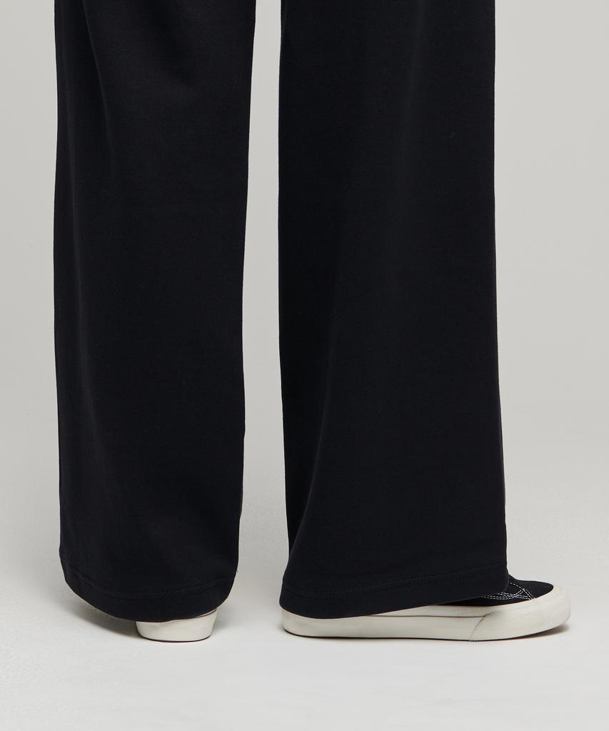 MUSINSA STANDARD WOMAN Women'S Double Knit Two-Tuck Wide Lounge Sweatpants [Black]