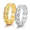 2025 Eternal Celtic Knot Weaving Cross Hollow Couple Ring 18K Gold Jewelry
