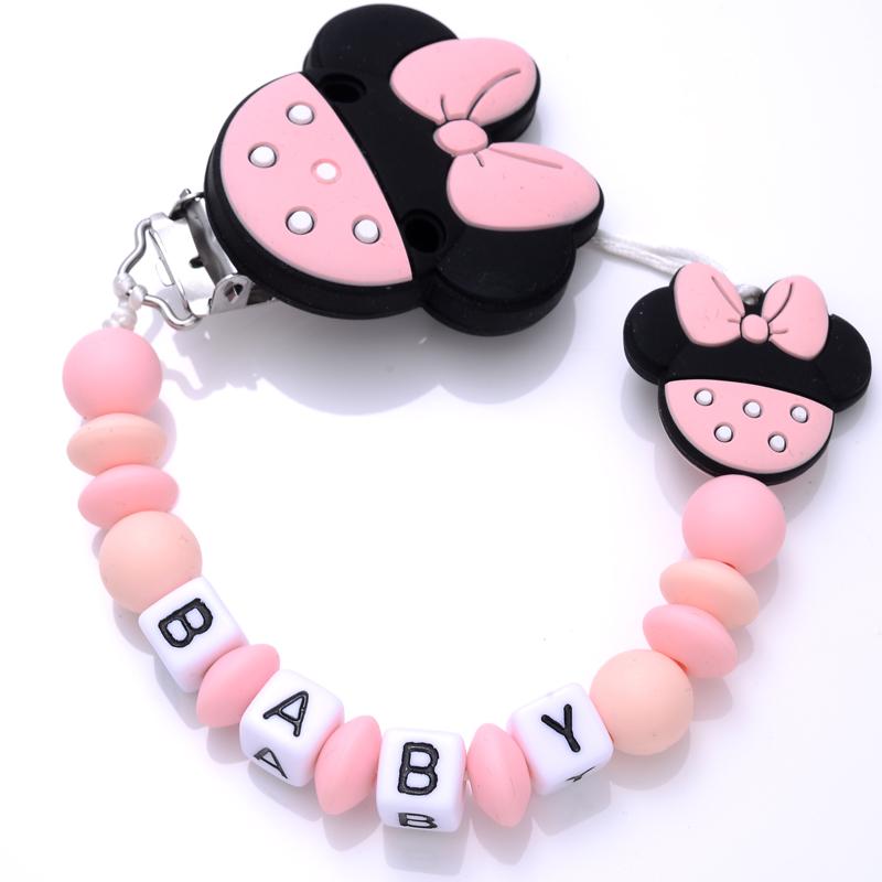 New 5 Colors Baby Teether Handmade Making Pacifier Clips  Holder Chains Silicone Pacifier Chain Clip Baby Teething Chain