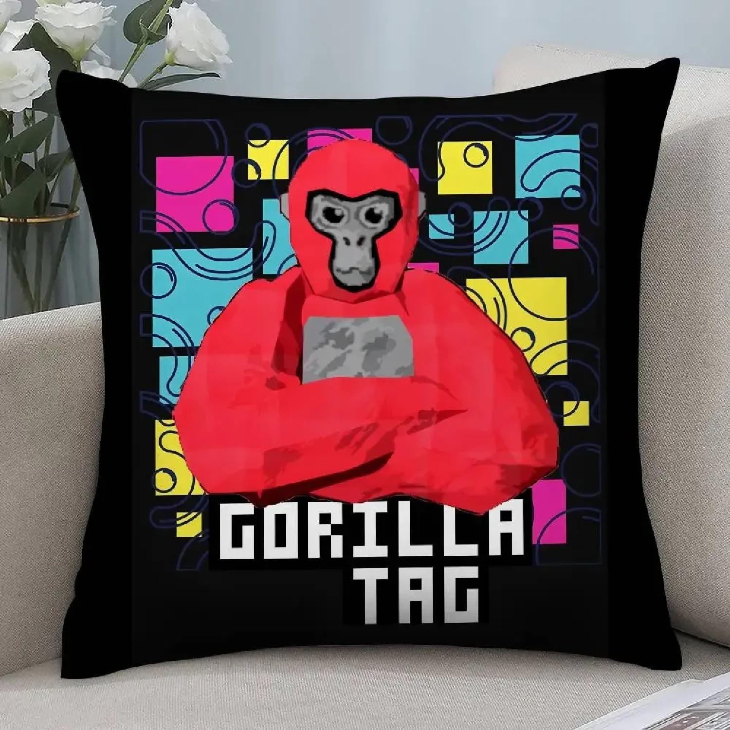 

Cool G-Gorilla TagS Pillow Case Short Plush Double-sided Print Square Throw Pillow s Sofa Home Cushion Decorl, 66x66cm
