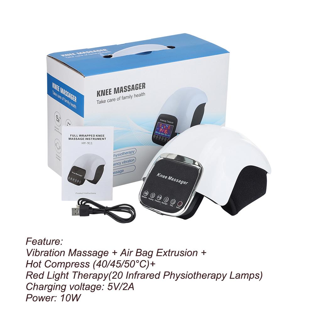 Electric Infrared Heating Knee Massager Rechargeable Red Light Warm Knee Pad Shoulder Brace Joint Vibration Blood Circulation