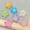 10Pcs New Cute Resin Shiny Colorful Flowers Flat Back Home Decor Parts Embellishments For Hair Bows Accessories