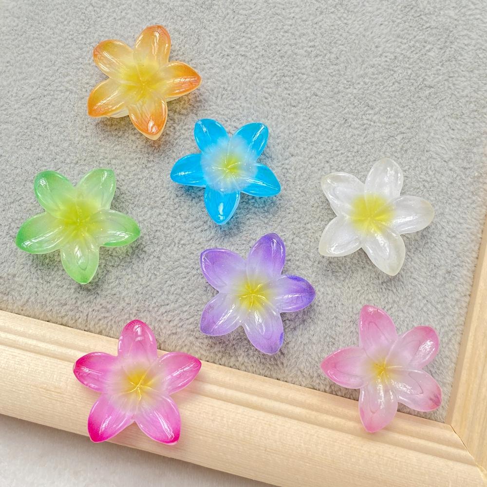 10Pcs New Cute Resin Shiny Colorful Flowers Flat Back Home Decor Parts Embellishments For Hair Bows Accessories