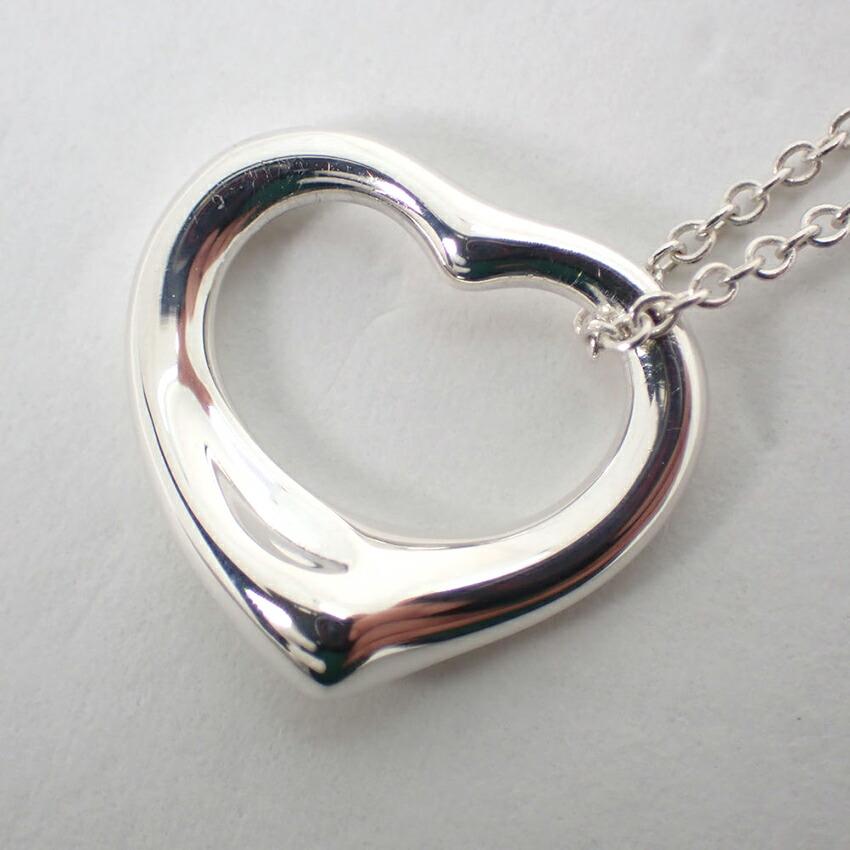 [Used] TIFFANY 925 Open Heart Pendant/Necklace/j14-10