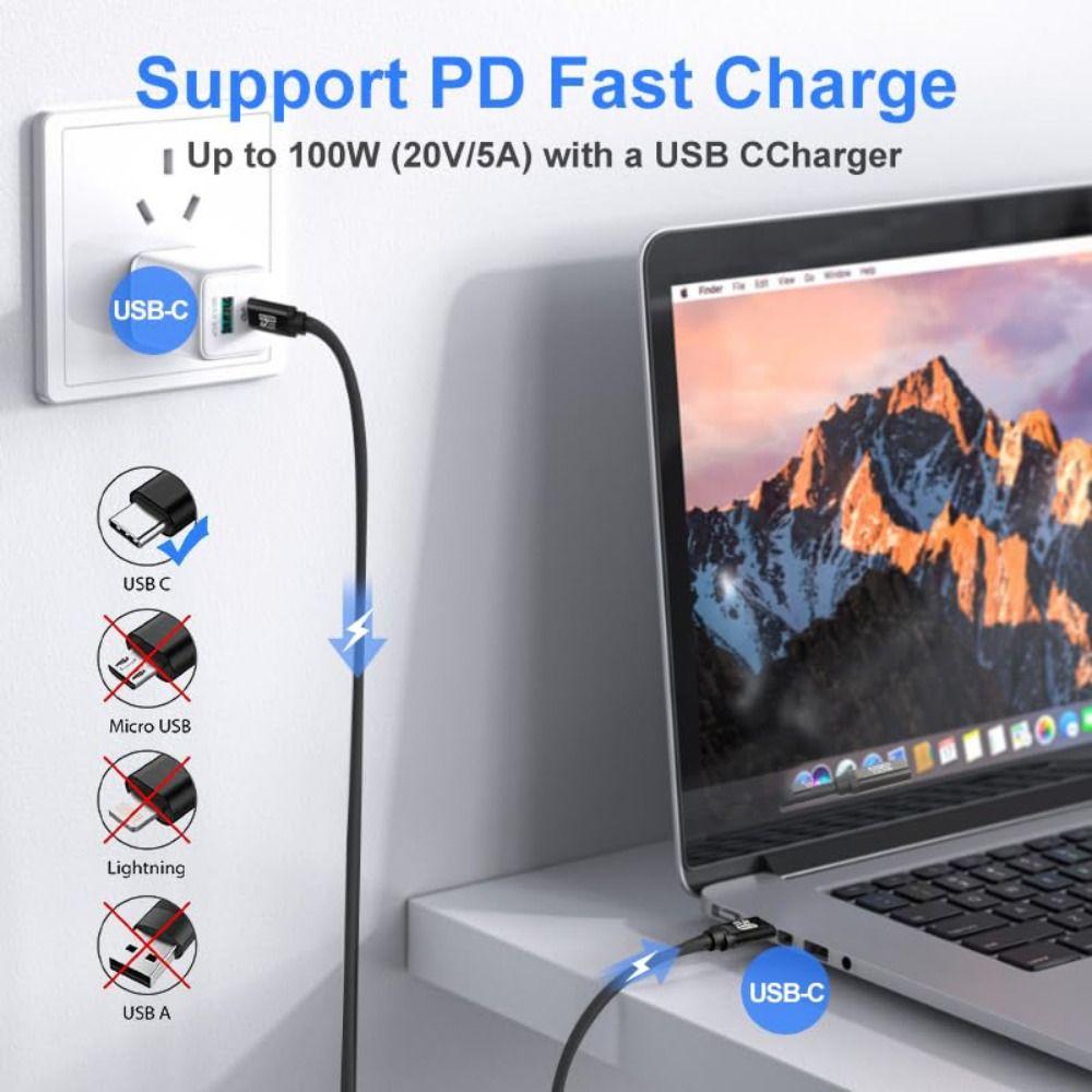 8K@60Hz Fast Charging Line PD 100W Data Cord for Mobile Phone 15 Pro Max Laptop