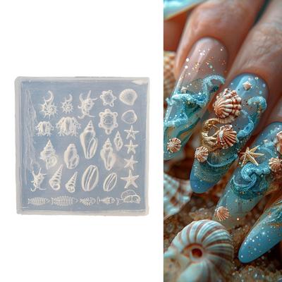 Professional Sea Theme Nail Art Molds Small Accessories Mold Nail Decorative Mold for Salon Manicure Decorations