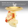 Resin Cat Decorative Tray Figurines, Panda Statue Lucky Cat Dancing Funny Cat Statue for Home, Bedroom, Office Entrance Table Decor and Gadgets