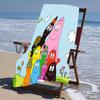 proof beach towel with a Barbapapa pattern - soft,absorbent,quick-drying,machine washable - perfect for swimming,camping,bathing