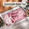 Fox Theme Crystal Velvet Floor Rug Personalized Custom Name Text Warm Carpet Home Decoration