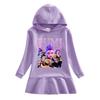 Spring & Autumn K-pop Demon Hunter Girl Hooded Rainbow Princess Dress