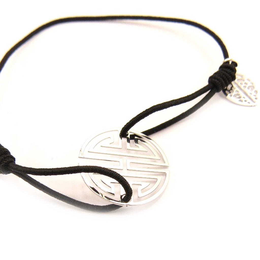 Les Trésors De Lily [L5169] - Black 'Fengshui' Fancy Bracelet