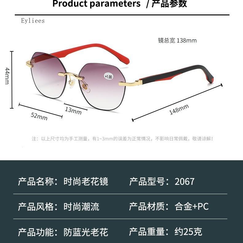 Fashion Ladies Reading Spectacles Anti- Blue-Ray Pc Eye Spectacles Female Luxury Design Double Color Frames Presbyopia Spectacles