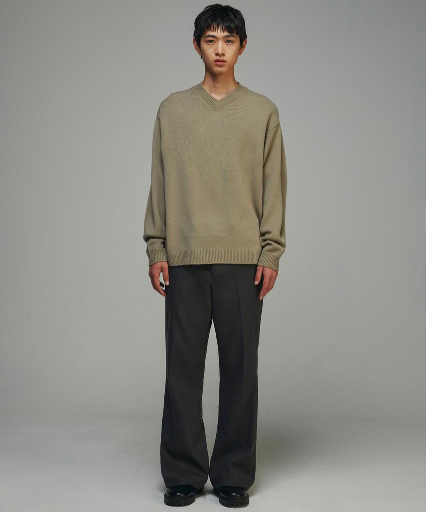 SIGNATURE Brushed Wide Flare Bootcut Slacks [Gray]