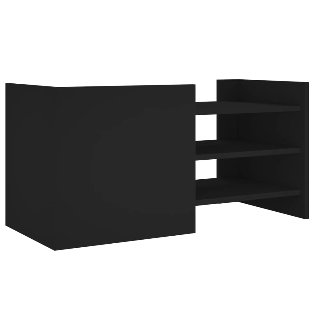 Vidaxl Szafka Pod Tv, Czarna, 80X35X40 Cm, Materiał Drewnopochodny