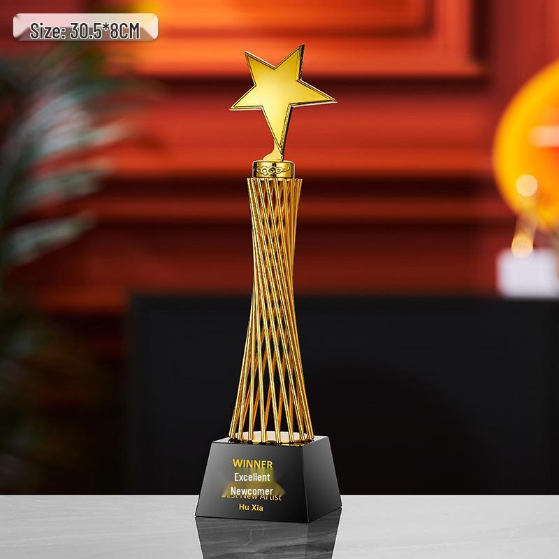 Gold, Silber, Bronze Sternburst Verdrehte Säule Trophäe - Firmen Gedenkpreis