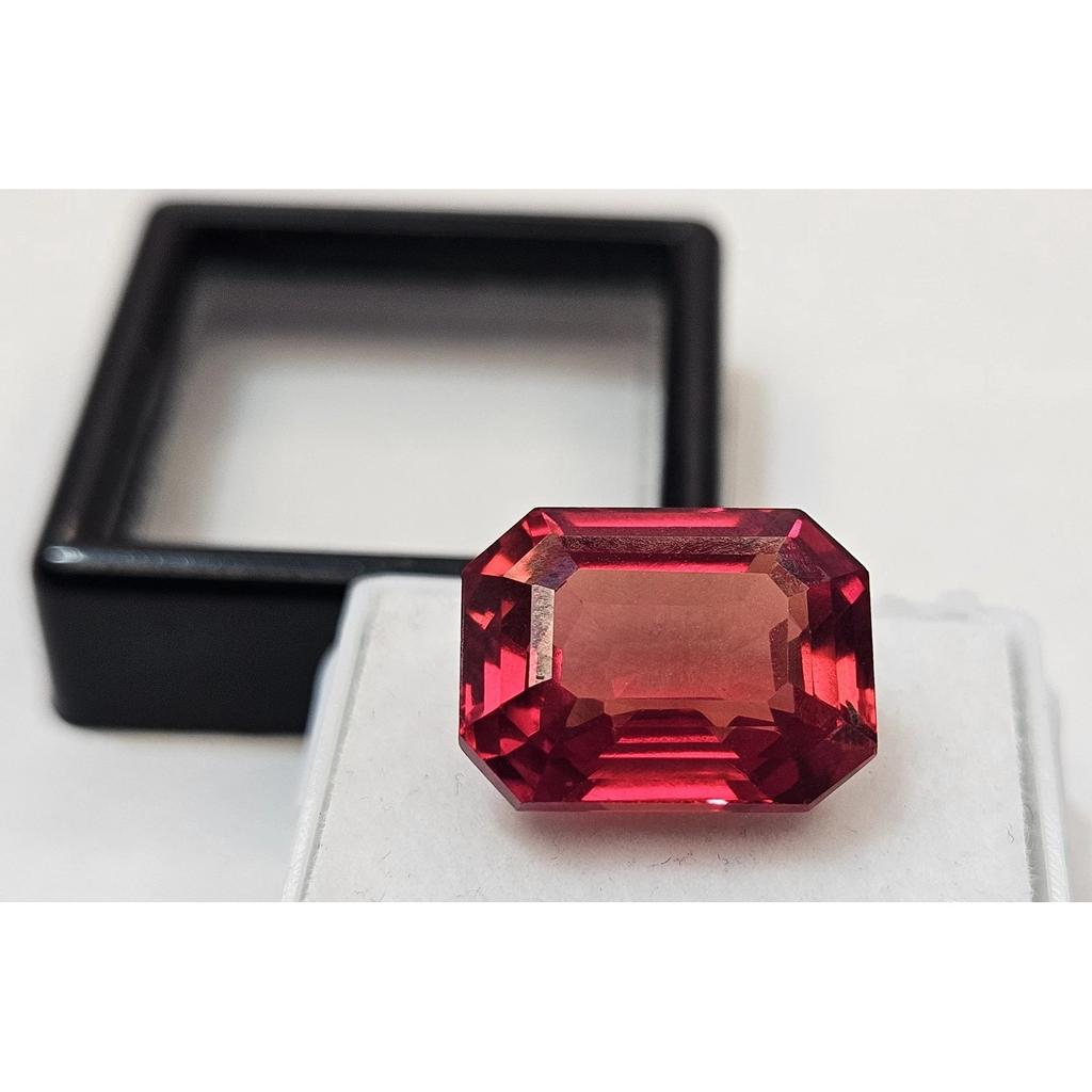 14-15 Ct Natural Padparadscha Sapphire Emerald Cut Fabulous Certified Gemstone