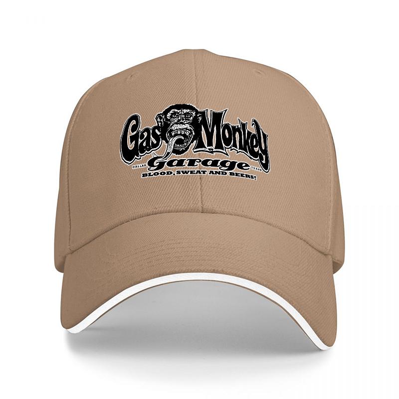 Berretto da Baseball con Logo Gas Monkey Garage Nero con Bordi Bianchi Vestibilità Classica per Unisex e Donne Stile Streetwear Cappello per Appassionati di Auto