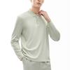 FILA Solid Color Sports Knit Long Sleeve Polo Shirt Men tops Light-Green F11M212201FLG