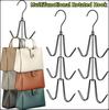 2Pcs Closet Purse Hanging Organizer Hooks Metal Storage Hanger Space-Saving Rack Wardrobe Handbag Totes Bag Holders Rotated Hook