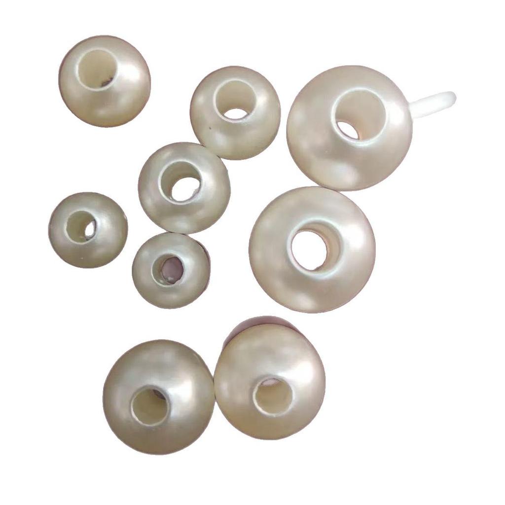 ABS High-Gloss Imitation Pearl Beads with Large Holes for DIY Jewelry and Clothing Accessories