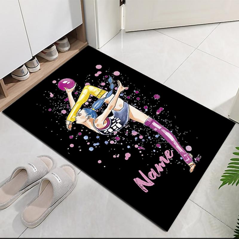 Custom Name gymnastics Printed Carpet, for Office Chair Living Room Bedroom Kitchen Room Decor Gifts.