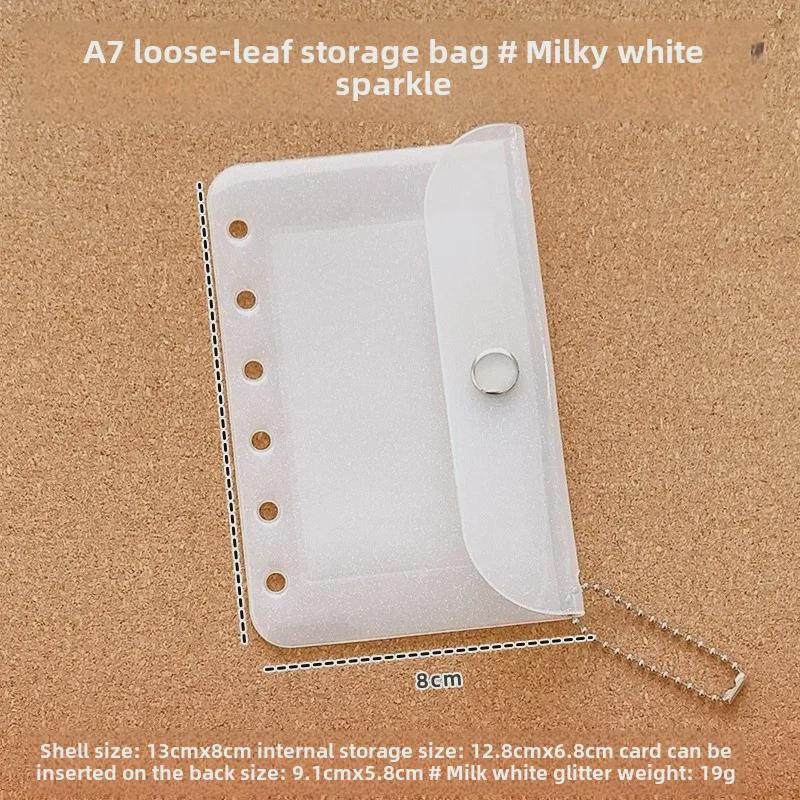 PVC Glitter Transparent A7/M5 Loose-Leaf Notebook & Storage Set