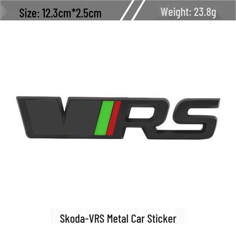 Volkswagen Skoda RS Emblem Set: Octavia Rapid Grille, VRS Fender, Metal Tail & Body Stickers