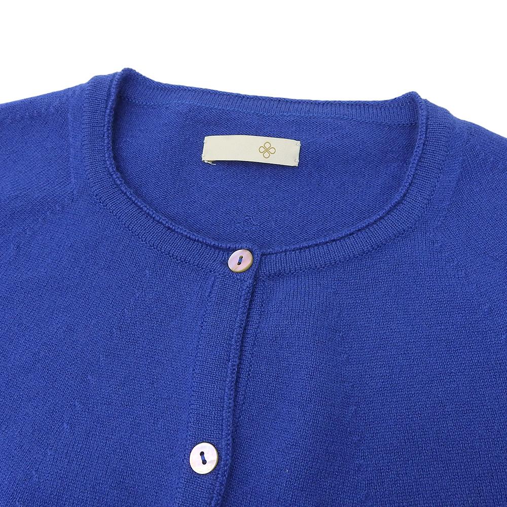 TOYOBOSHI KIKYO cashmere100 cardigan, women's, blue, size 2, 12IT-PC2603 tops 2 blueUsed