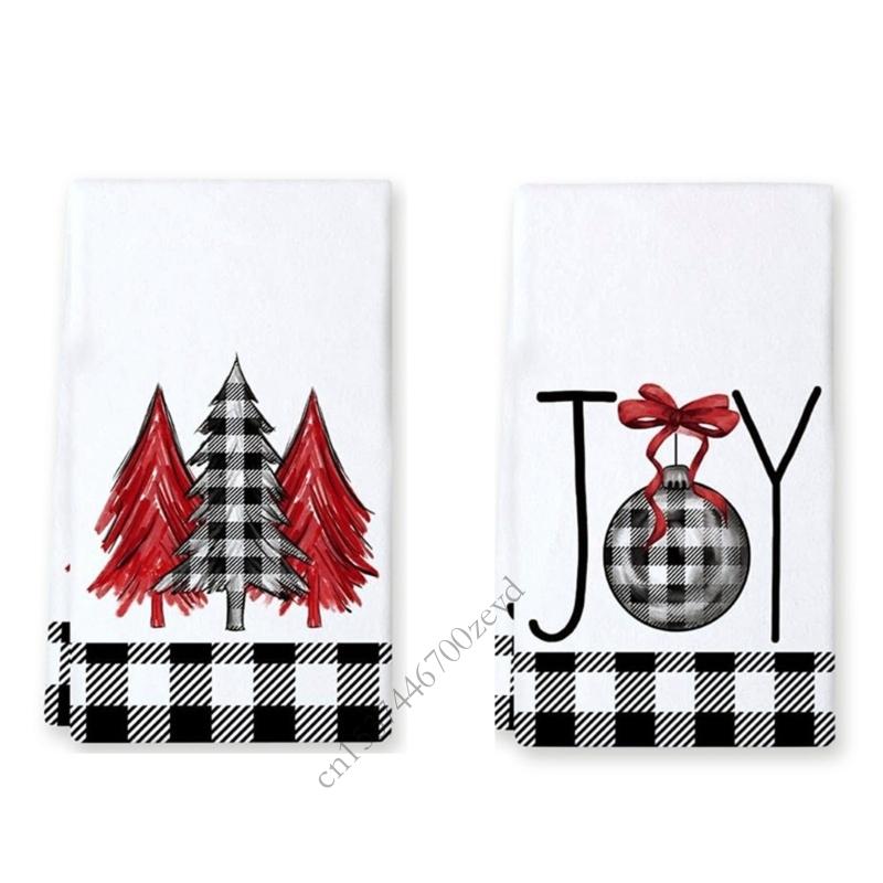 Festival Holiday Dish Towels Soft Absorbent Polyester Cloths Kitchen Towel For Christmas Decoration And Kitchen Cleaning P9YB