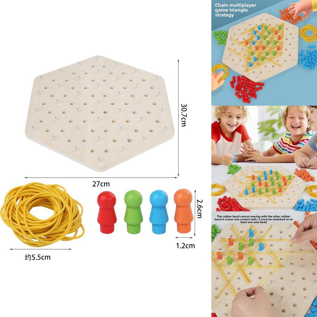 Geometrisches Holzketten-Puzzlespiel für Familie, Denksportaufgaben und Kompetenzentwicklung