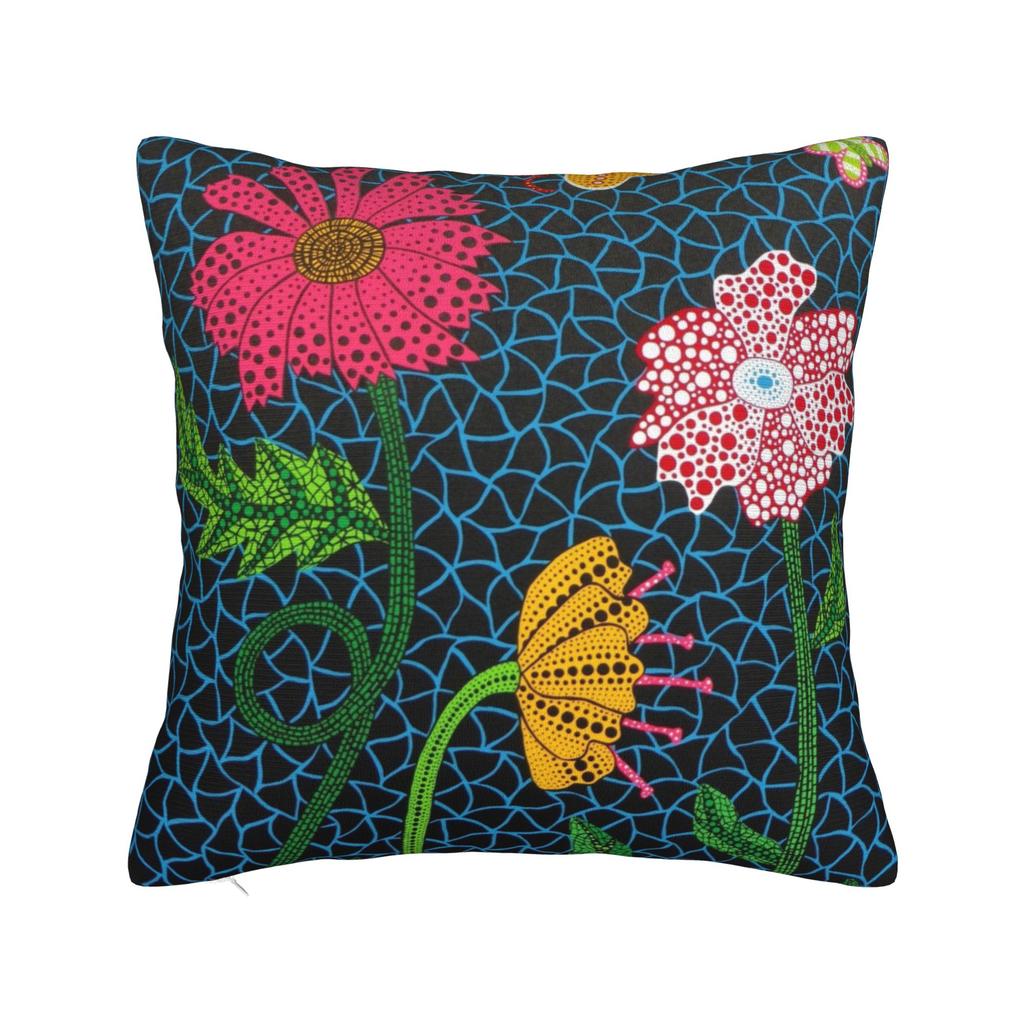 Yayoi Kusama Art Square Pillow Case Polka Aesthetic Cushion Cover Vintage Zippered Decorative Throw Pillow Case Cover for Seat