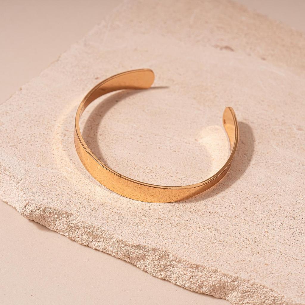 Minimalistyczna Błyszcząca Otwarta Bransoletka: Styl europejsko-amerykański, Wszechstronny i Unikalny Design