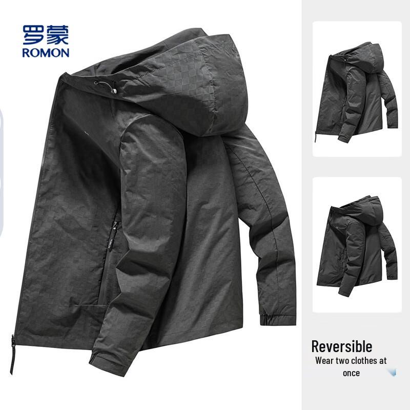 

Romon Men s Reversible Woven Casual Jacket 3XL