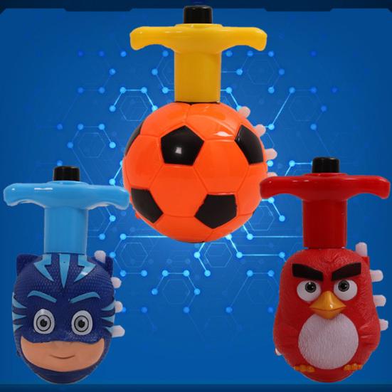 Cute Cartoon Children Colorful Luminous Spinning Top Gyro with Music Kids Gift