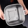 Stainless Steel Square Drain Basket Rust-proof Pasta Strainer Vegetable Washing Basket  Rice
