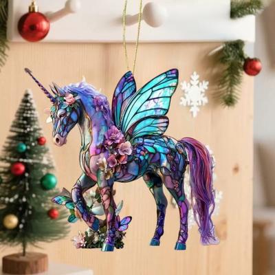 Yousheng Koń Akrylowy Wisiorek 2D Zawieszka do Lusterka Samochodowego Modny Brelok do Torby Rękodzieło DIY Sztuka Prezent dla Jeźdźca