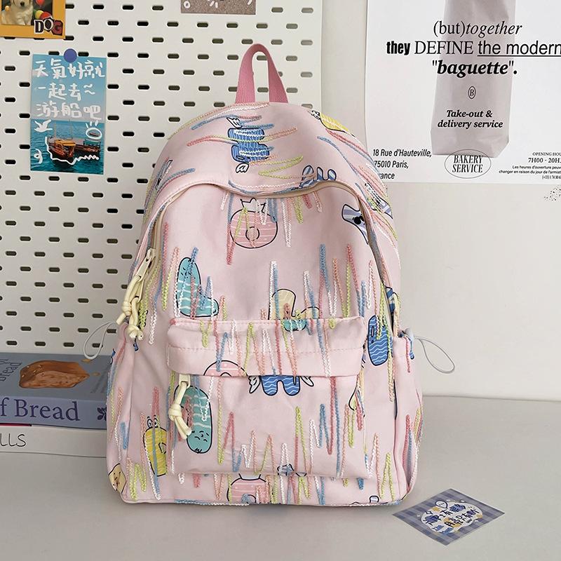 Schoolbag schoolbag girls high value ins wind large capacity junior high school high school college students simple cute campus backpack