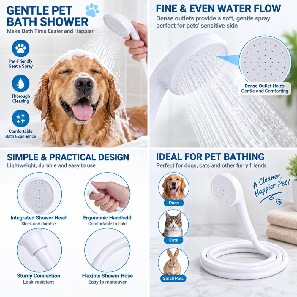 PVC Hose Pet Shower Head Push-On Design Faucet Attachment Durable Pet Shower Spray For Pet Bathing