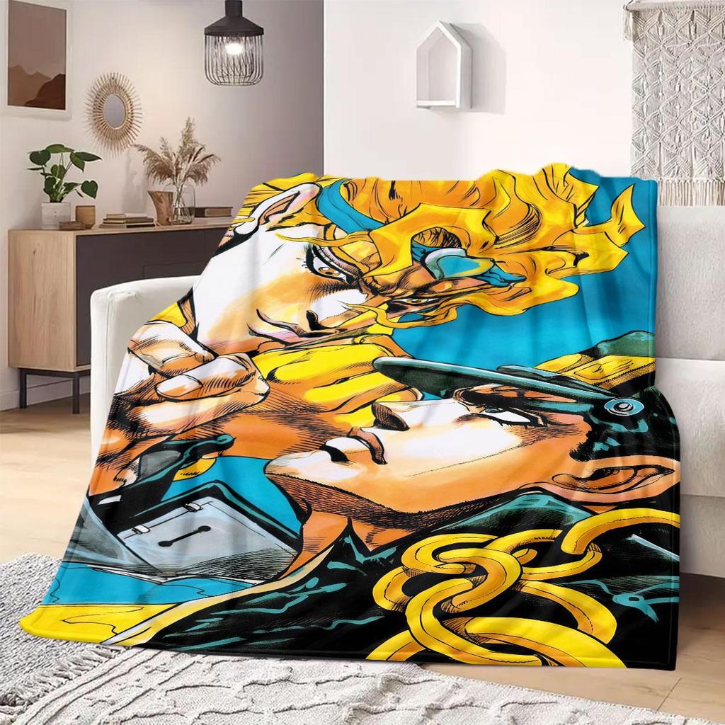 JOJO Anime Flanelldecke Warm, Gemütlich, Geeignet für Schlafzimmer, Sofas, Betten, Stühle, Picknicks, Reisen