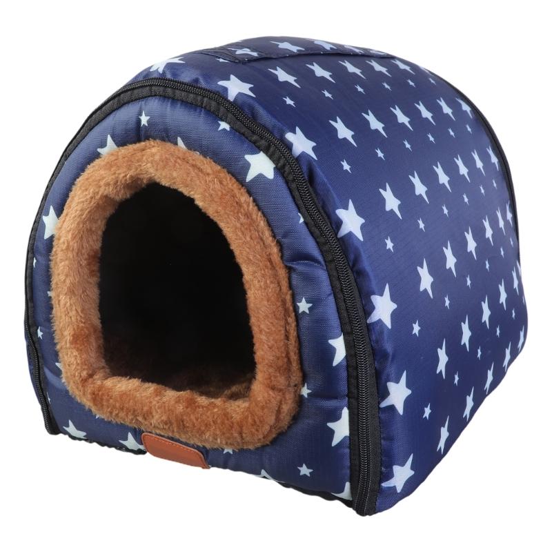 Pet Warm Bed House Soft Indoor Semi-closed Cave Tent for Cat Kitten Puppy Small Animals Pet Thicken Cushion Pad