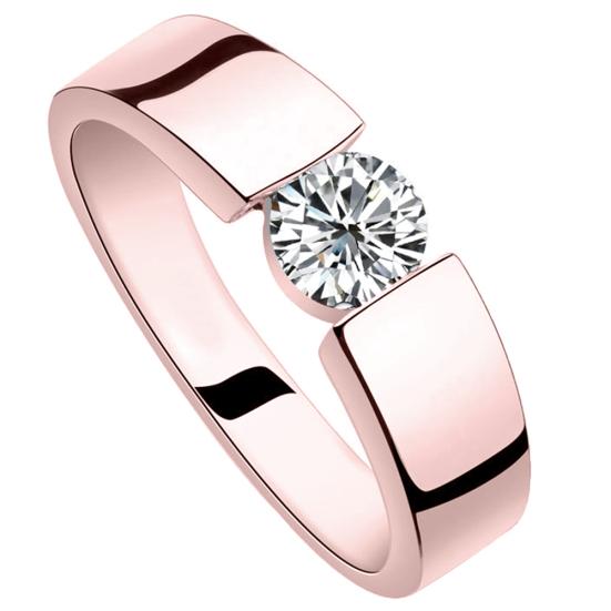 Inel de deget unisex rotund cu zirconiu cu incrustație Cadou de bijuterii de logodnă de nuntă