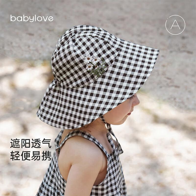 Babylove Girls  Summer Plaid Sun Hat 46cm