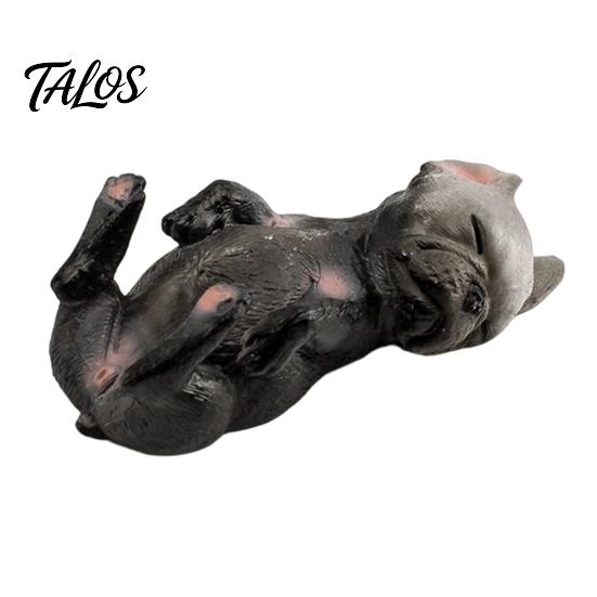 Realistic Animal Model Simulated Sleeping Dog Model, Lying French Bulldog Figurine, Mini Puppy Home Decor PVC Educational Toy for Toddlers Boys Girls