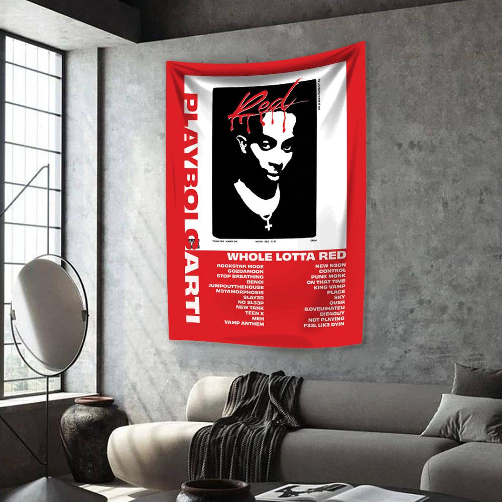 Pop Rapper Singer Tapestry Playboi Carti Album Hippie Home Decor Wall Hanging Dormitory Party Backdrop Beach Towel Sofa Blanket
