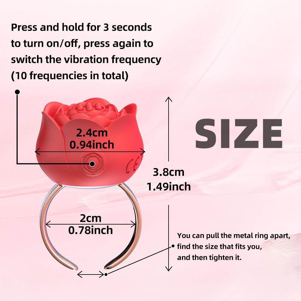 Klitoris Mini Rosenring Vibrator für Frauen 10 Vibrationsmodi Fingerförmiger G-Punkt Nippelmassagegerät Sexy Erwachsenen Tease Spielzeug 18