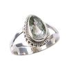 Pierre précieuse Améthyste Verte Naturelle Argent Massif Sterling 925 Bague Cadeau T.5.5 Z1F62