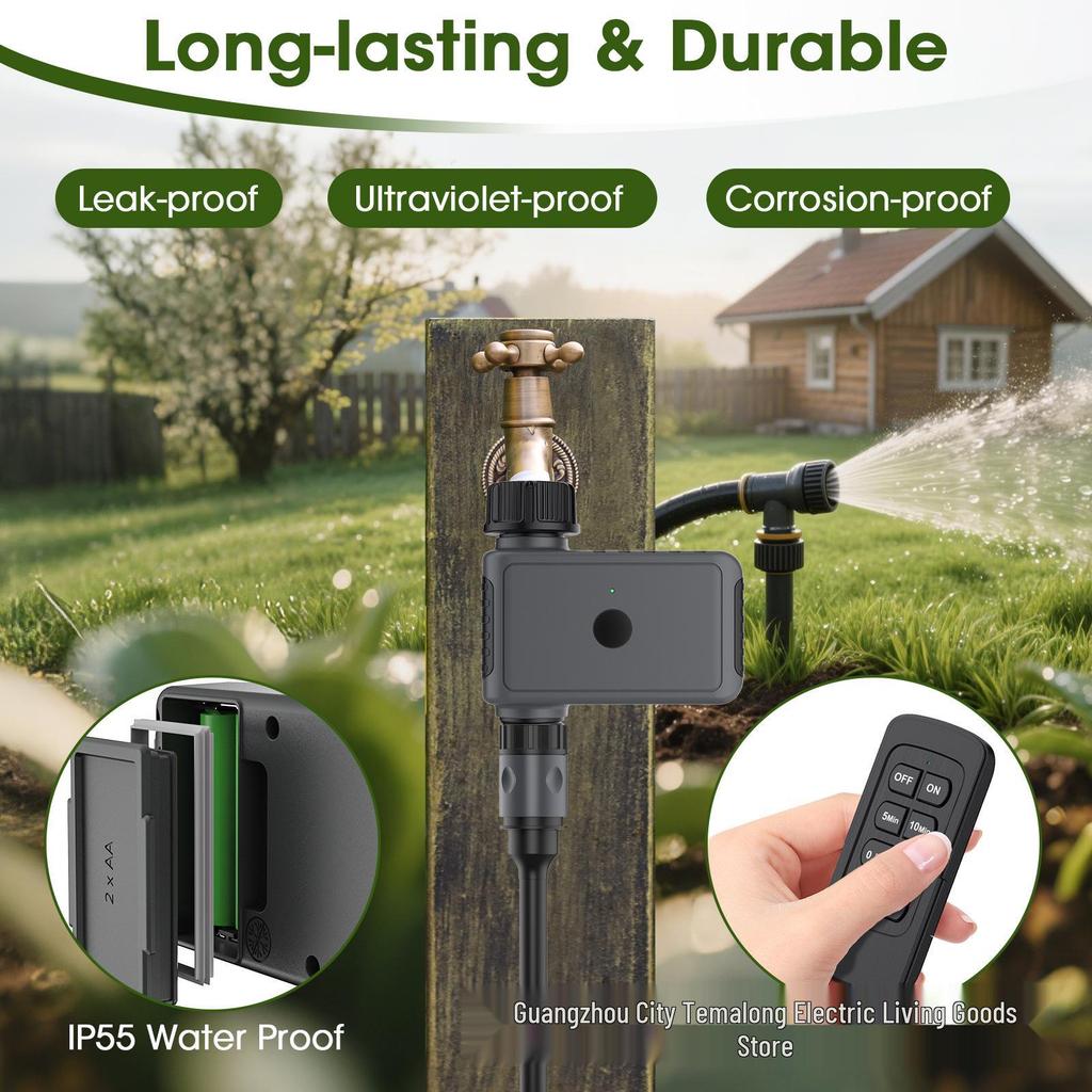 Smart Remote-Controlled Garden Watering Timer & Outdoor Irrigation Sprinkler System
